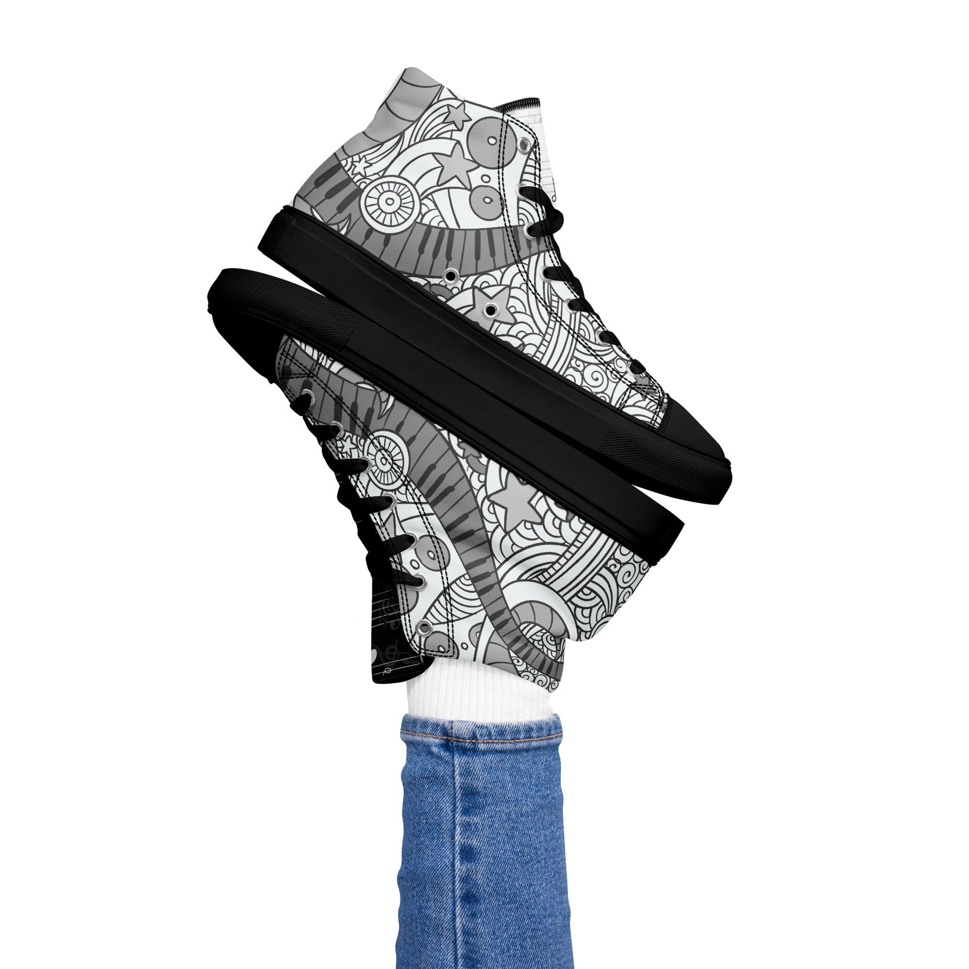 womens high top canvas shoes black