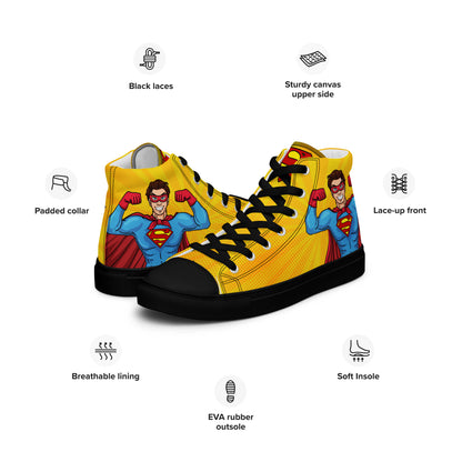 Superman Yellow Women's High Top Custom Sneakers