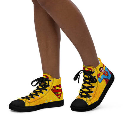 Superman Yellow Women's High Top Custom Sneakers