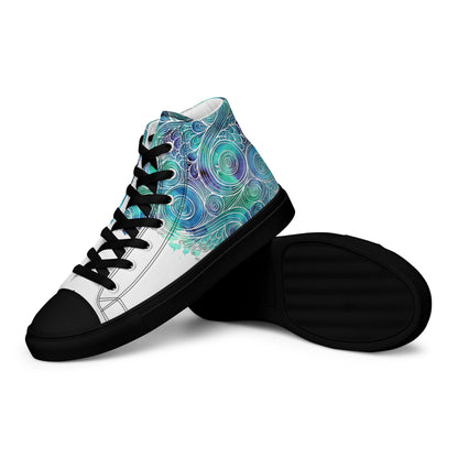 Blue Splash Women's High Top Custom Sneakers