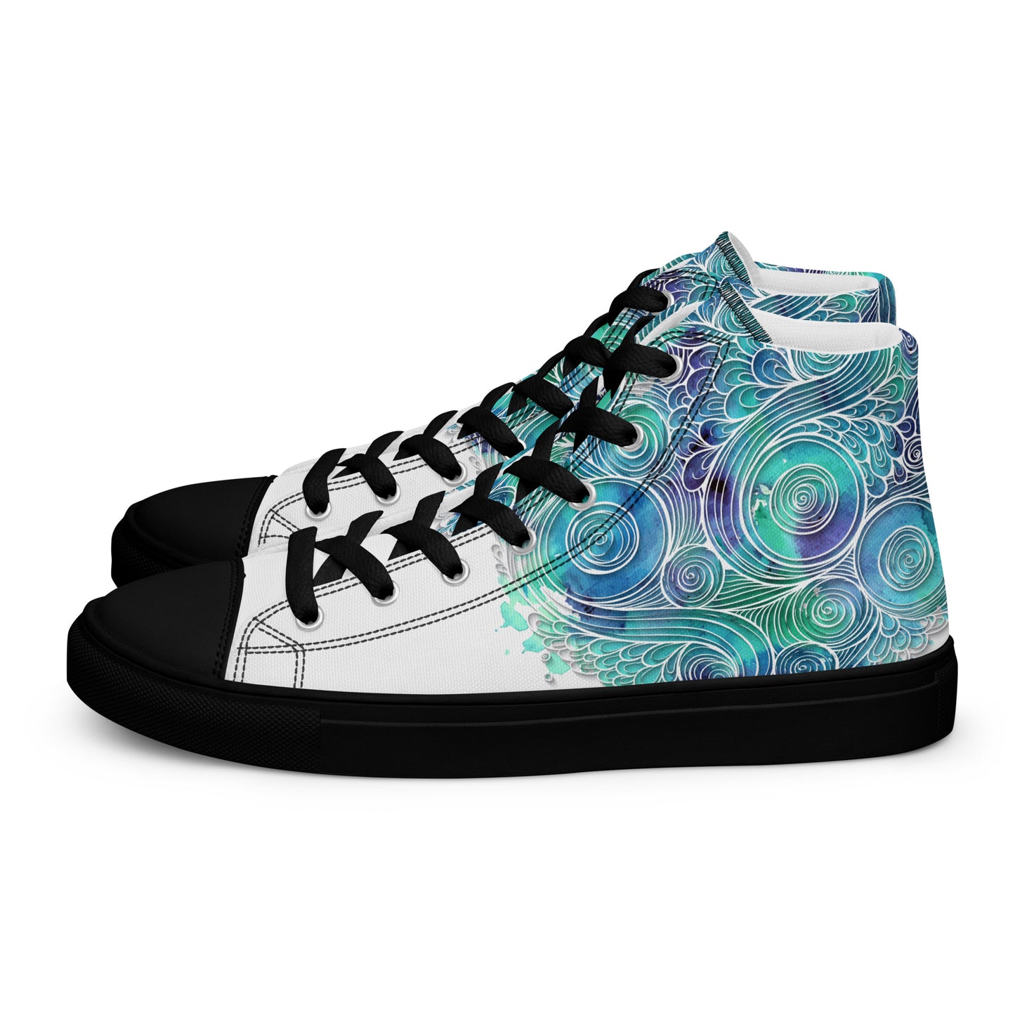 Blue Splash Women's High Top Custom Sneakers