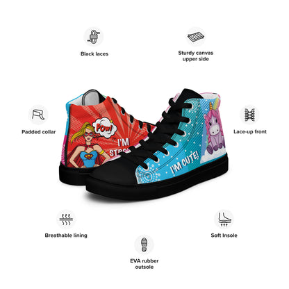 Colourful Cartoons Women's High Top Custom Sneakers