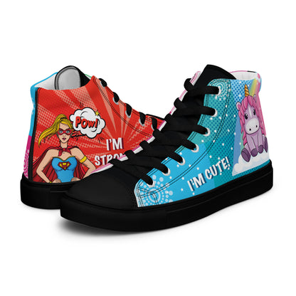 Colourful Cartoons Women's High Top Custom Sneakers