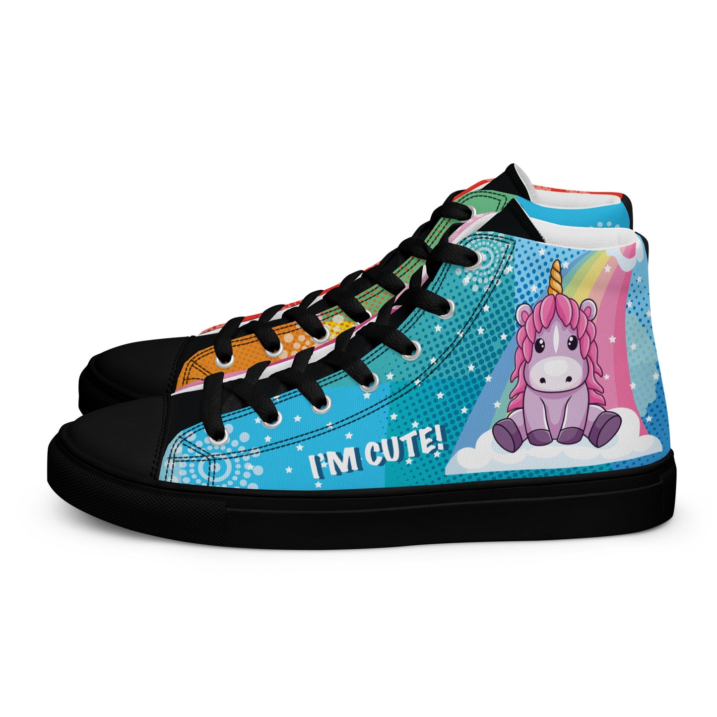 Colourful Cartoons Women's High Top Custom Sneakers