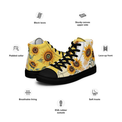 Sunflowers Women's High Top Custom Sneakers