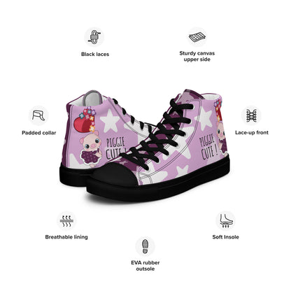 Cutie Pig Women's High Top Custom Sneakers