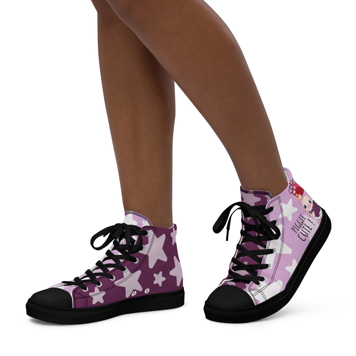 Cutie Pig Women's High Top Custom Sneakers