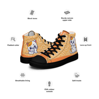 Cute Cat Women's High Top Custom Sneakers