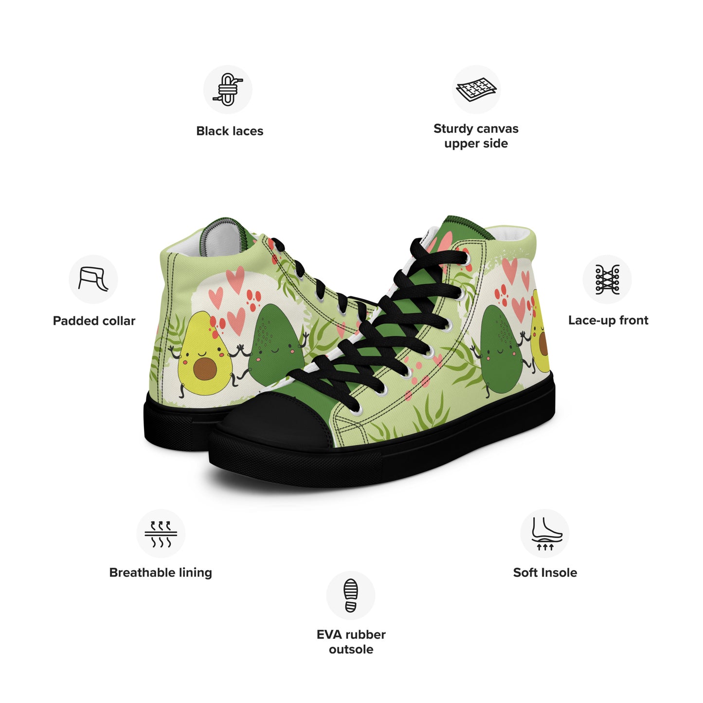 Avocuddles Women's High Top Custom Sneakers