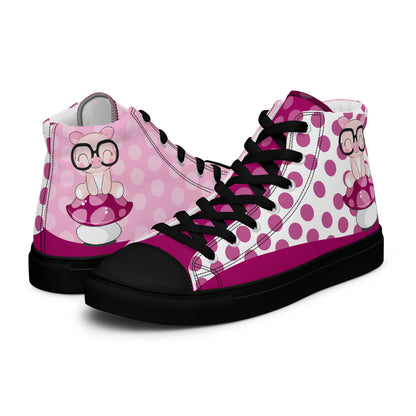 Cute Pig polka-dot Women's High Top Custom Sneakers