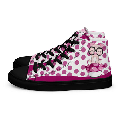 Cute Pig polka-dot Women's High Top Custom Sneakers