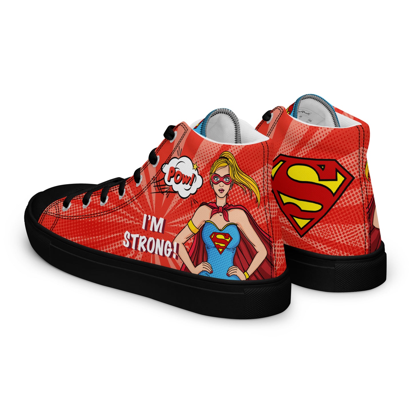 Supergirl Pop-Art Women's High Top Custom Sneakers