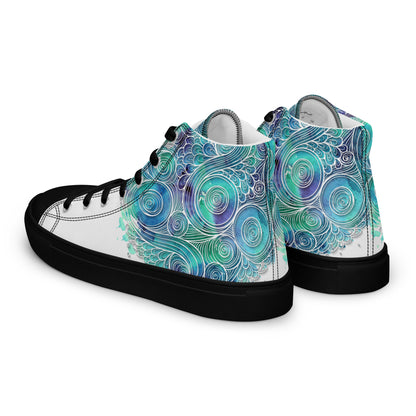 Blue Splash Women's High Top Custom Sneakers