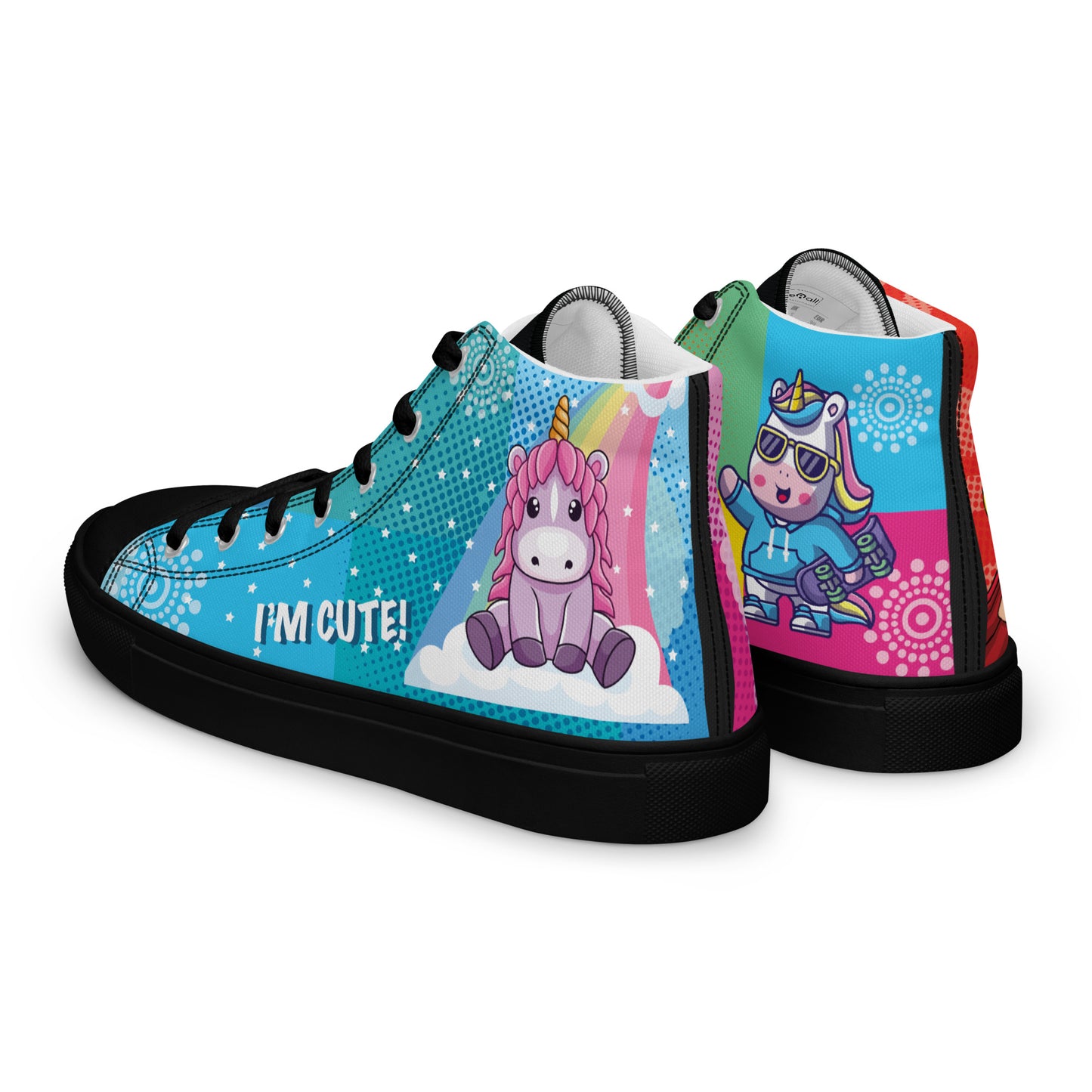 Colourful Cartoons Women's High Top Custom Sneakers