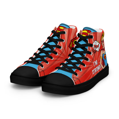 Supergirl Pop-Art Women's High Top Custom Sneakers