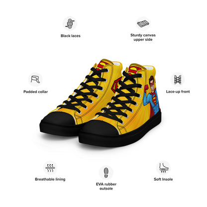 Superman Yellow Women's High Top Custom Sneakers