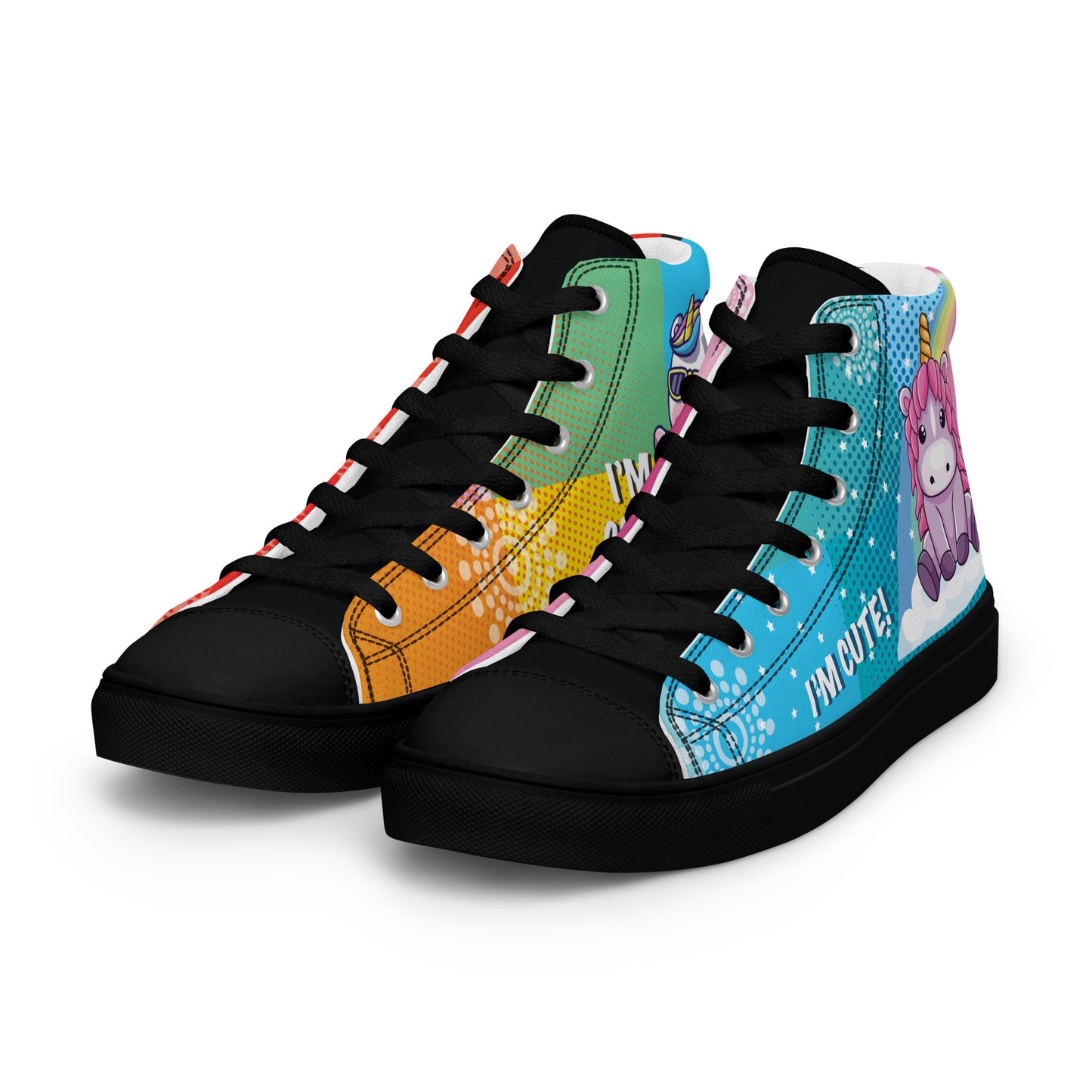 Colourful Cartoons Women's High Top Custom Sneakers