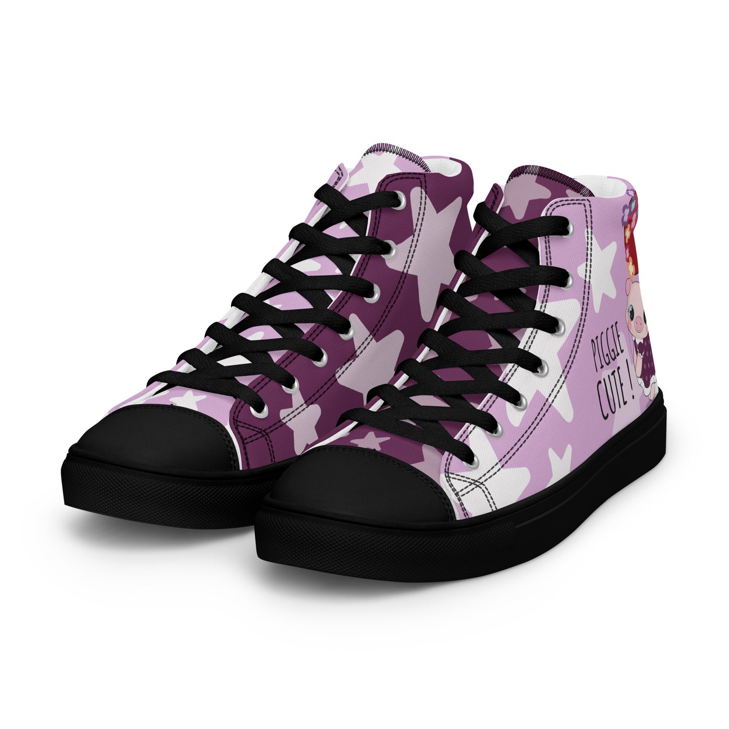 Cutie Pig Women's High Top Custom Sneakers