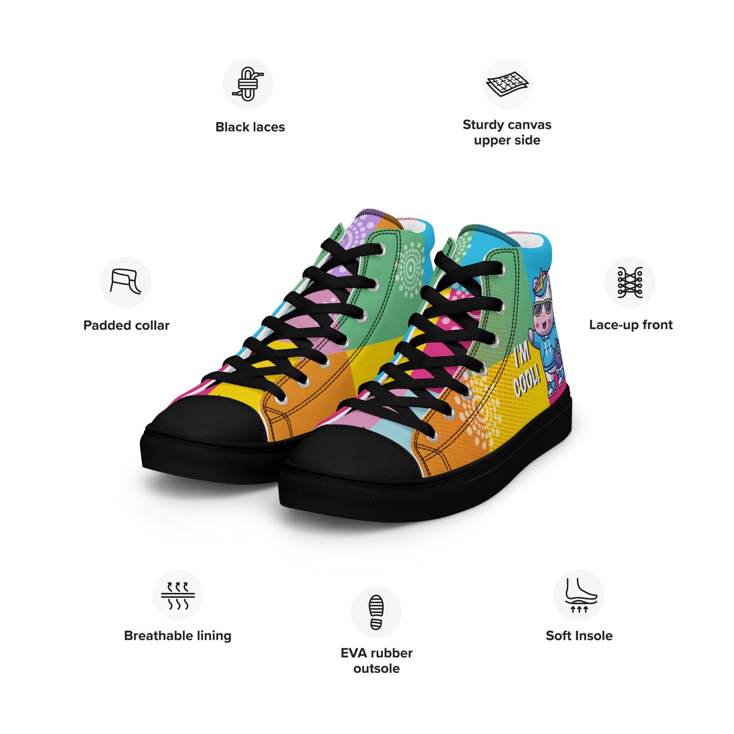 I am cool Woman's High Top Custom Sneakers