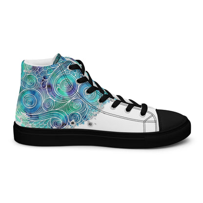 Blue Splash Women's High Top Custom Sneakers