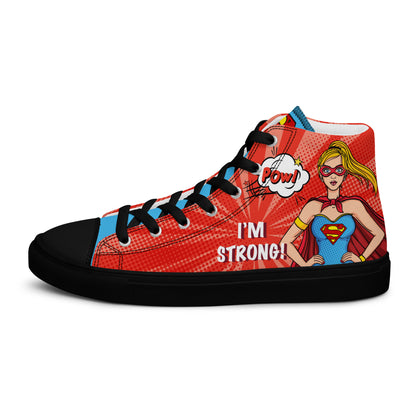 Supergirl Pop-Art Women's High Top Custom Sneakers