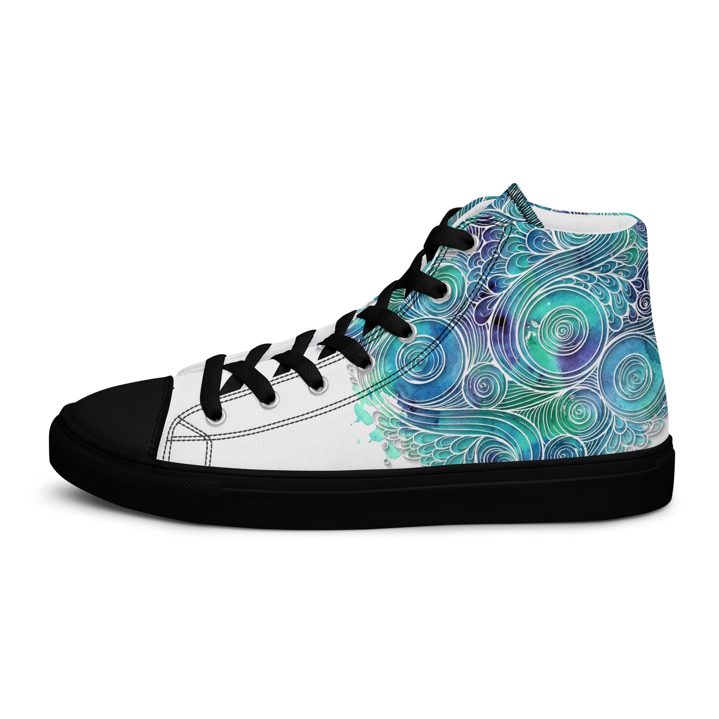 Blue Splash Women's High Top Custom Sneakers