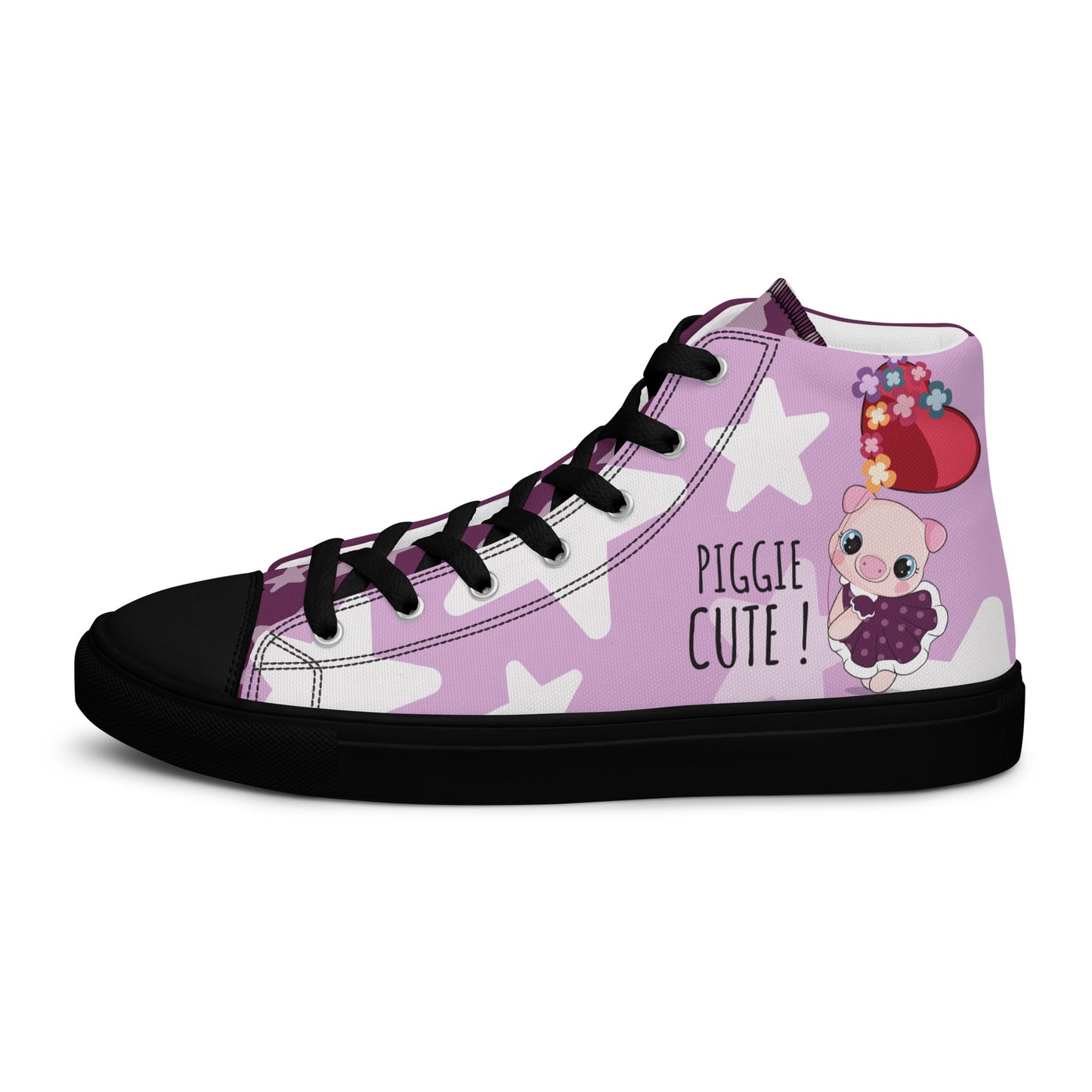 Cutie Pig Women's High Top Custom Sneakers