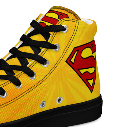 Superman Yellow Women's High Top Custom Sneakers