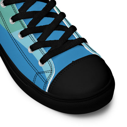 Cute Cats Blue Green Women's High Top Custom Sneakers