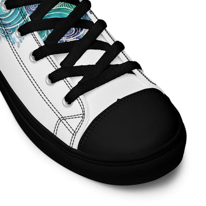 Blue Splash Women's High Top Custom Sneakers