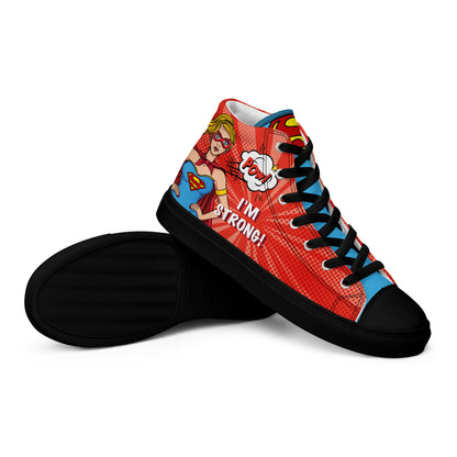 Supergirl Pop-Art Women's High Top Custom Sneakers