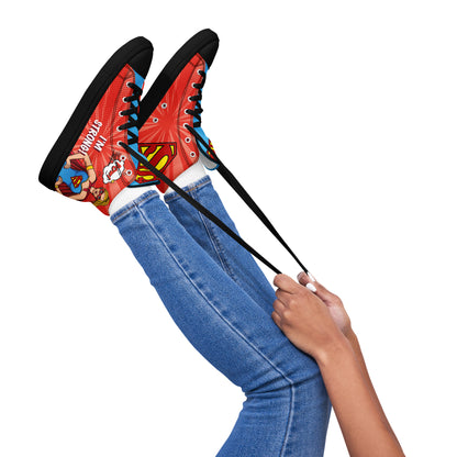 Supergirl Pop-Art Women's High Top Custom Sneakers