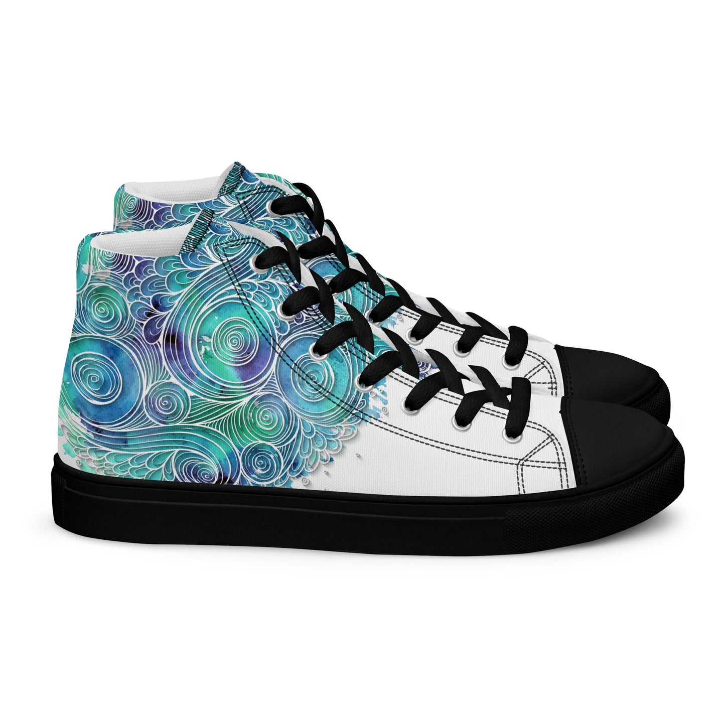 Blue Splash Women's High Top Custom Sneakers