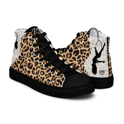 womens high top canvas shoes black right