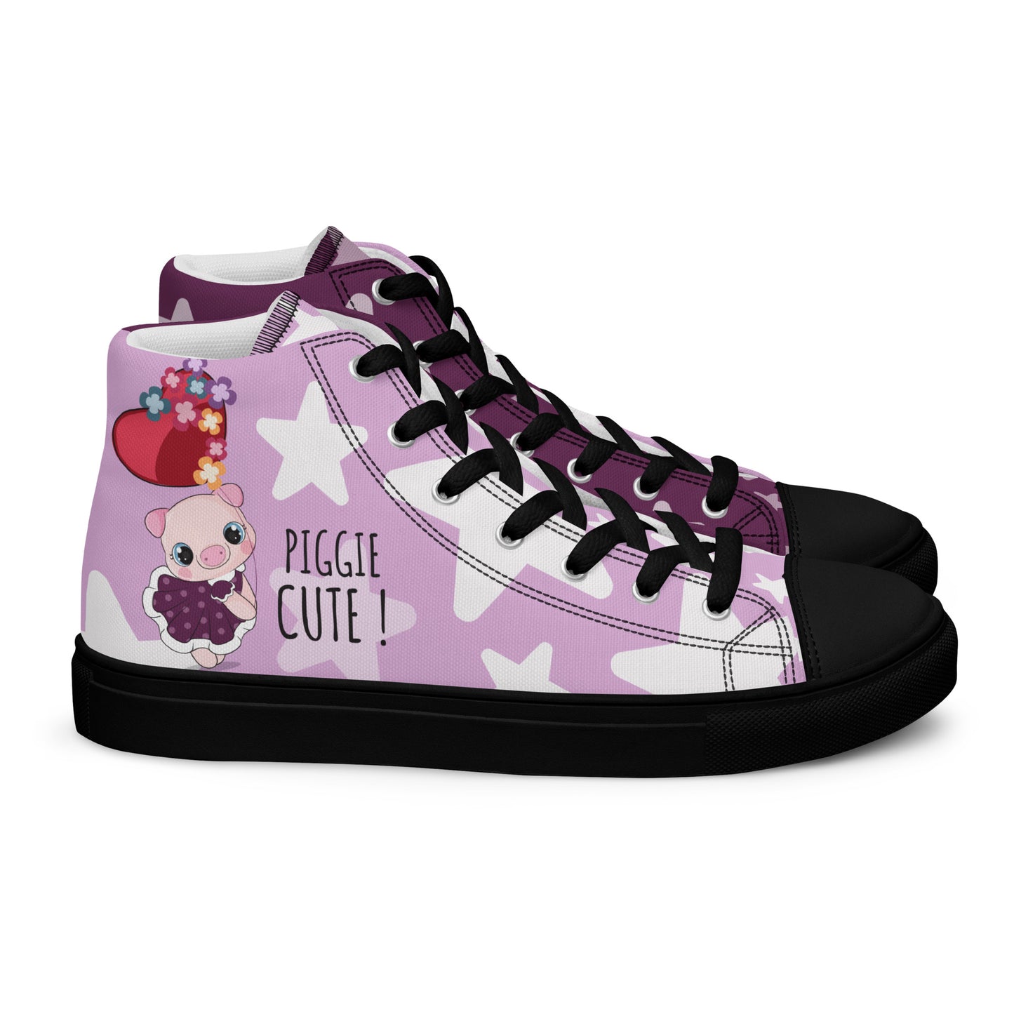 Cutie Pig Women's High Top Custom Sneakers