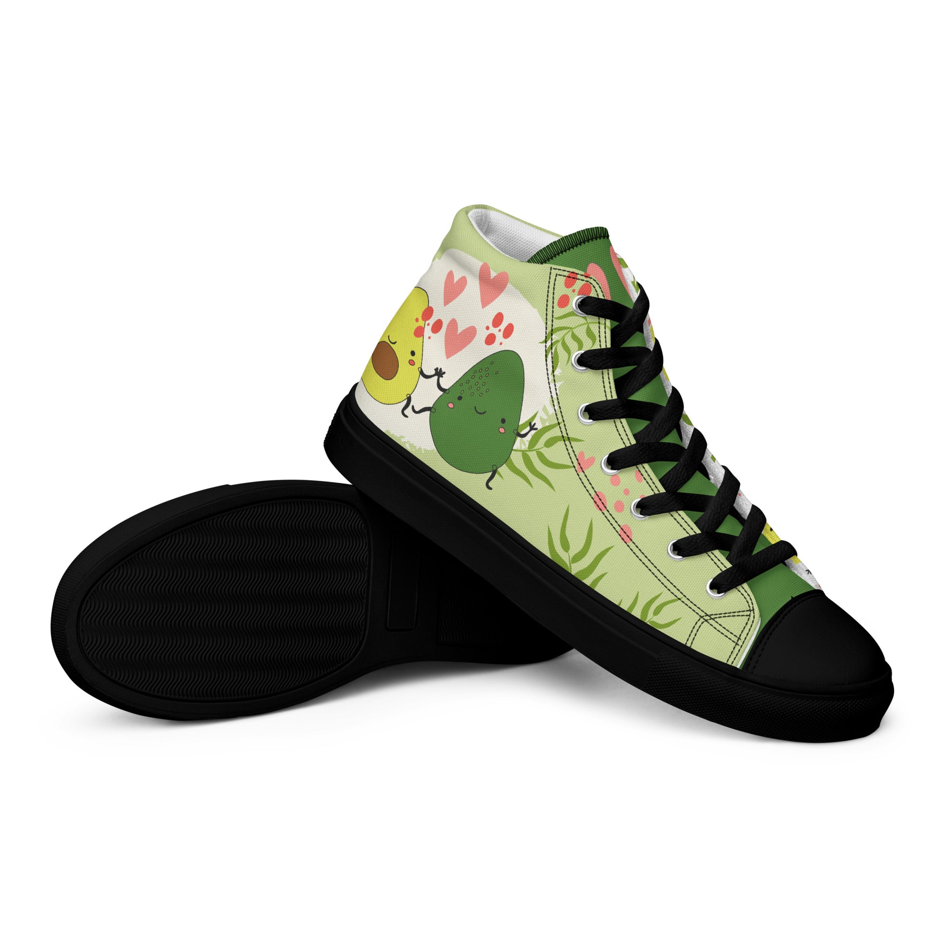 womens high top canvas shoes black right