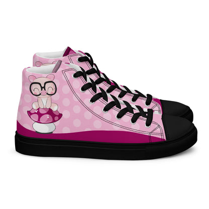 Cute Pig polka-dot Women's High Top Custom Sneakers