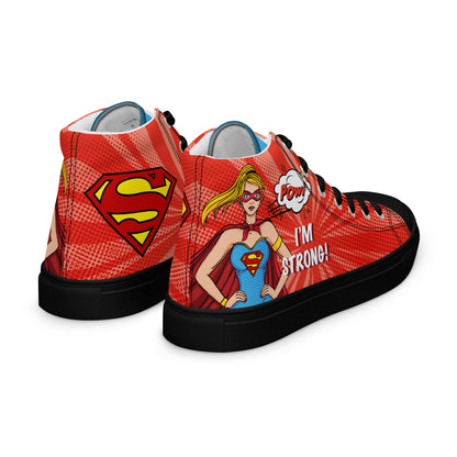 Supergirl Pop-Art Women's High Top Custom Sneakers