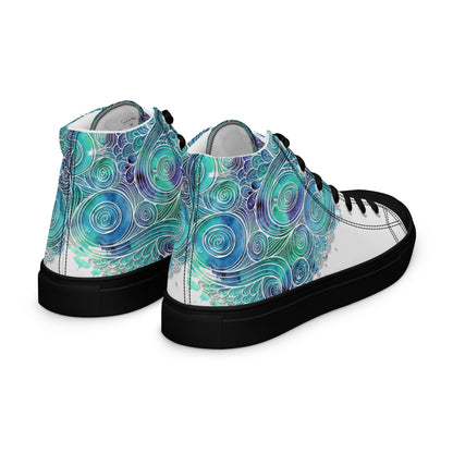 Blue Splash Women's High Top Custom Sneakers