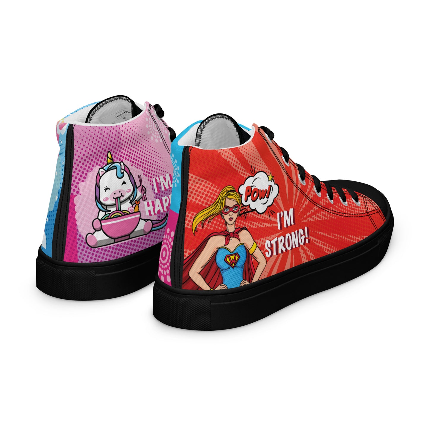 Colourful Cartoons Women's High Top Custom Sneakers