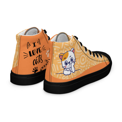 Cute Cat Women's High Top Custom Sneakers