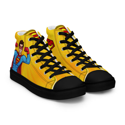 Superman Yellow Women's High Top Custom Sneakers