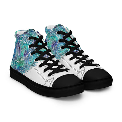 Blue Splash Women's High Top Custom Sneakers