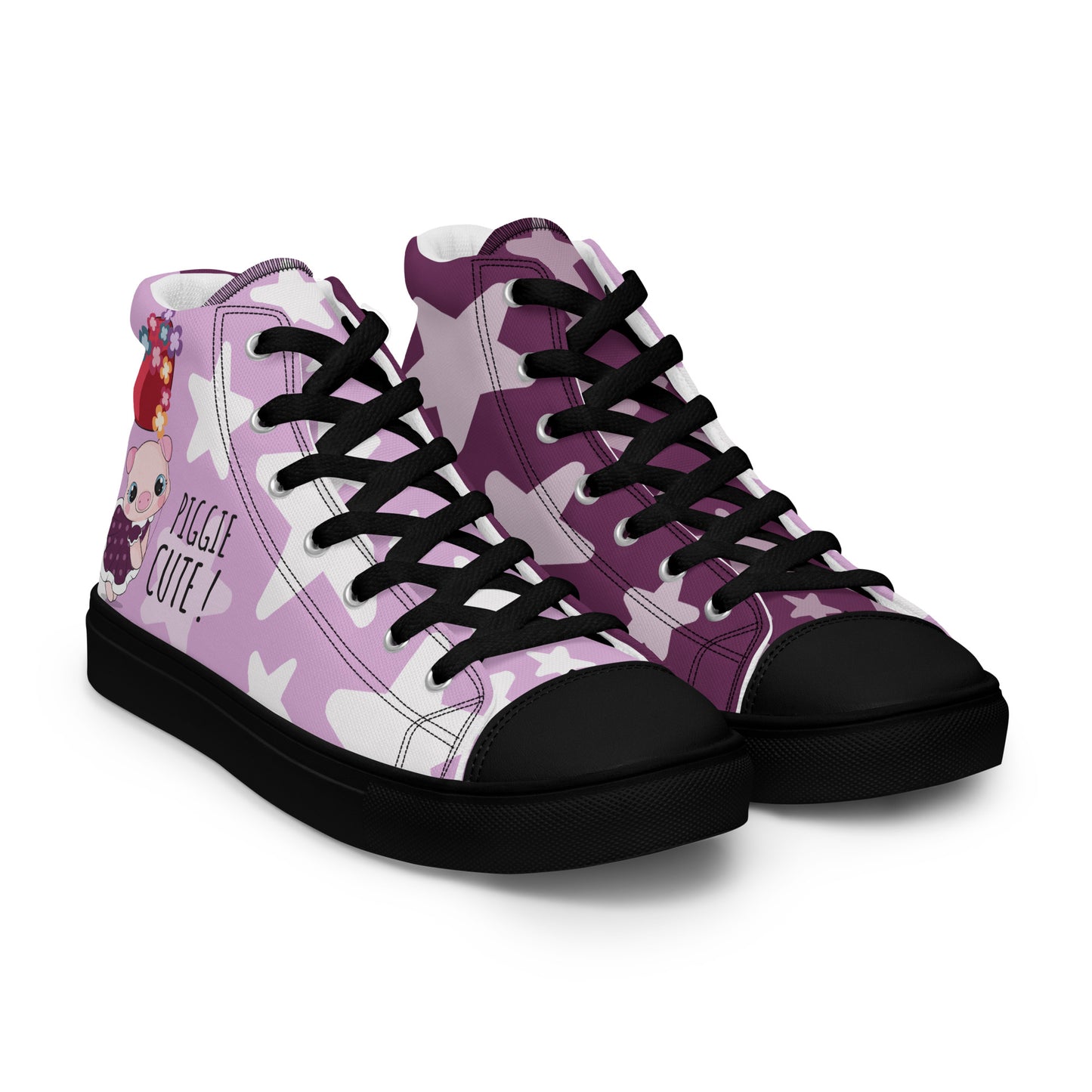 Cutie Pig Women's High Top Custom Sneakers