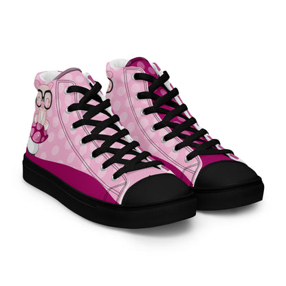 Cute Pig polka-dot Women's High Top Custom Sneakers