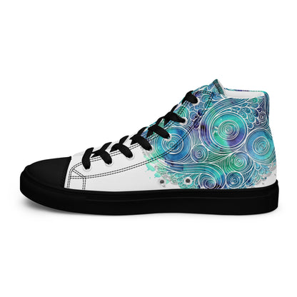 Blue Splash Women's High Top Custom Sneakers