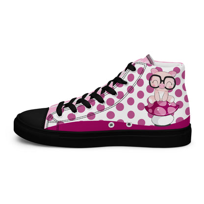 Cute Pig polka-dot Women's High Top Custom Sneakers