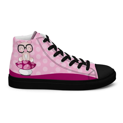 Cute Pig polka-dot Women's High Top Custom Sneakers