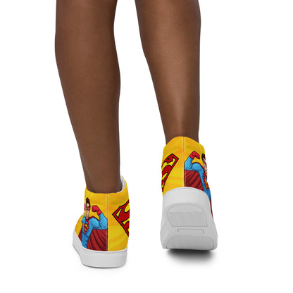 Superman Yellow Women's High Top Custom Sneakers