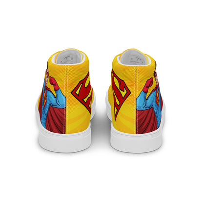 Superman Yellow Women's High Top Custom Sneakers